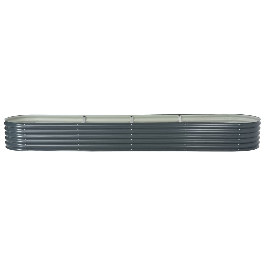 vidaXL Lit surélevé de jardin 400x80x44 cm Acier galvanisé Gris