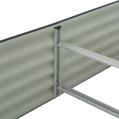 vidaXL Lit surélevé de jardin 400x80x44 cm Acier galvanisé Gris