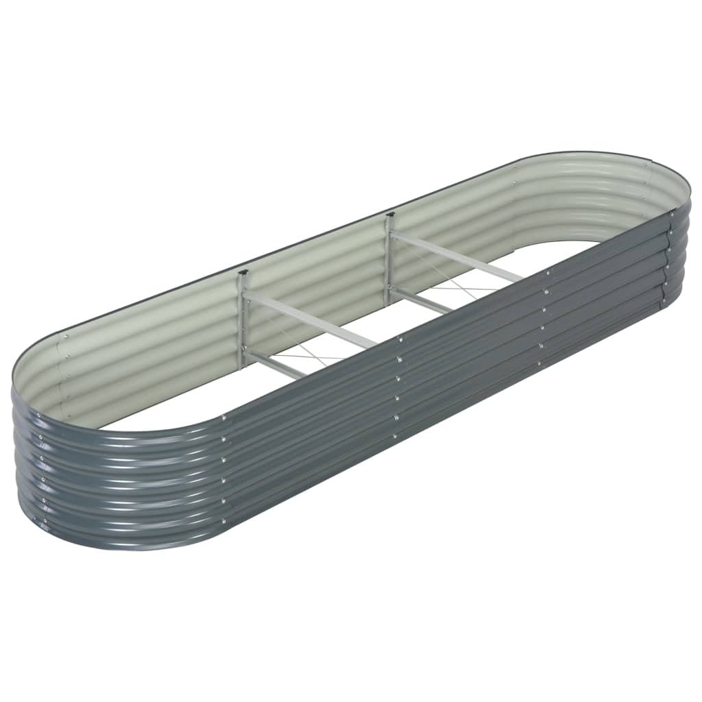 vidaXL Lit surélevé de jardin 320x80x44 cm Acier galvanisé Gris