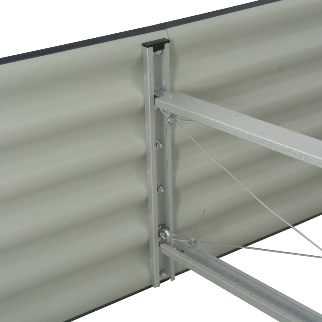 vidaXL Lit surélevé de jardin 320x80x44 cm Acier galvanisé Gris