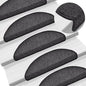 vidaXL Tapis d'escalier 15 pcs Anthracite 56x17x3 cm