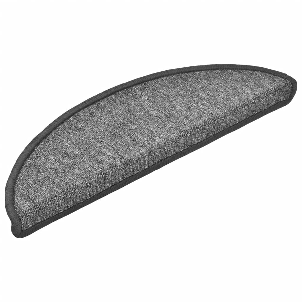 vidaXL Tapis d'escalier 15 pcs Gris foncé 56x17x3 cm