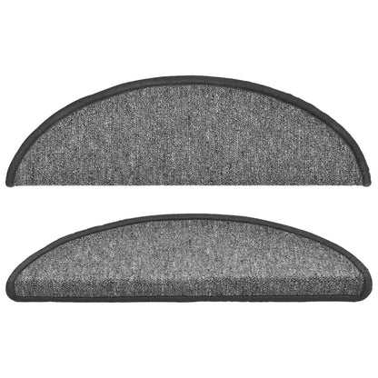 vidaXL Tapis d'escalier 15 pcs Gris foncé 56x17x3 cm