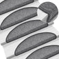 vidaXL Tapis d'escalier 15 pcs Gris foncé 56x17x3 cm