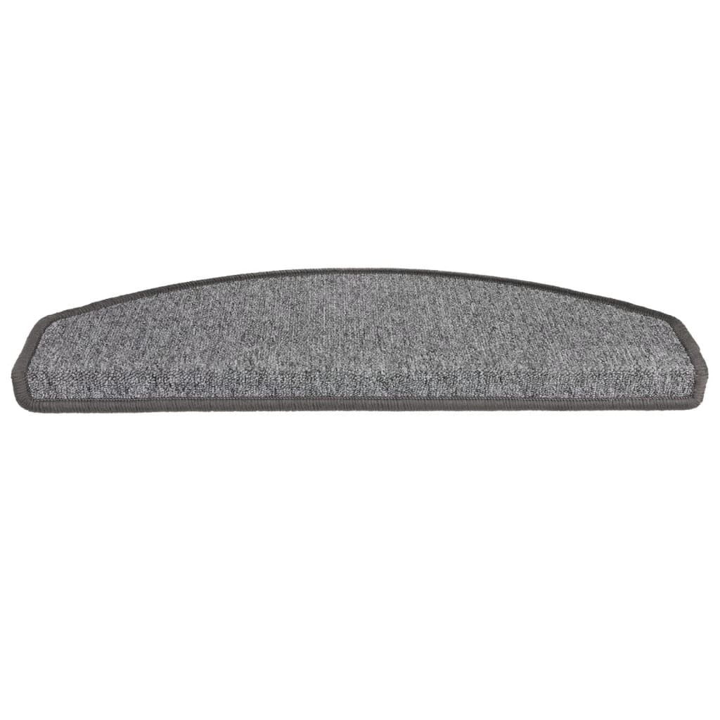 vidaXL Tapis d'escalier 15 pcs Gris foncé 65 x 24 x 4 cm
