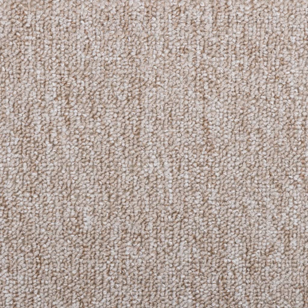 vidaXL Tapis d'escalier 15 pcs Marron clair 65 x 24 x 4 cm