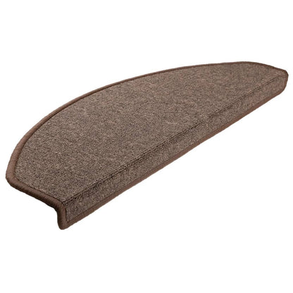 vidaXL Tapis d'escalier 15 pcs Marron café 65 x 24 x 4 cm