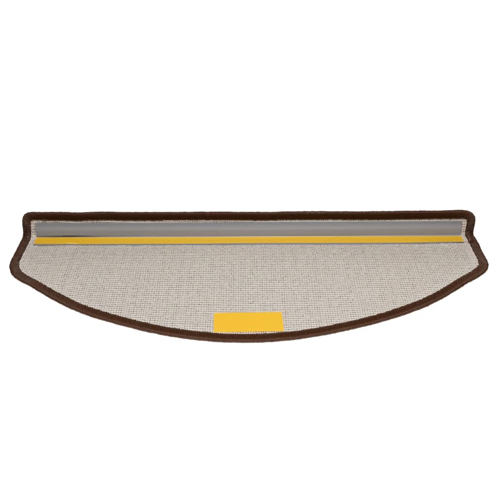 vidaXL Tapis d'escalier 15 pcs Marron café 65 x 24 x 4 cm