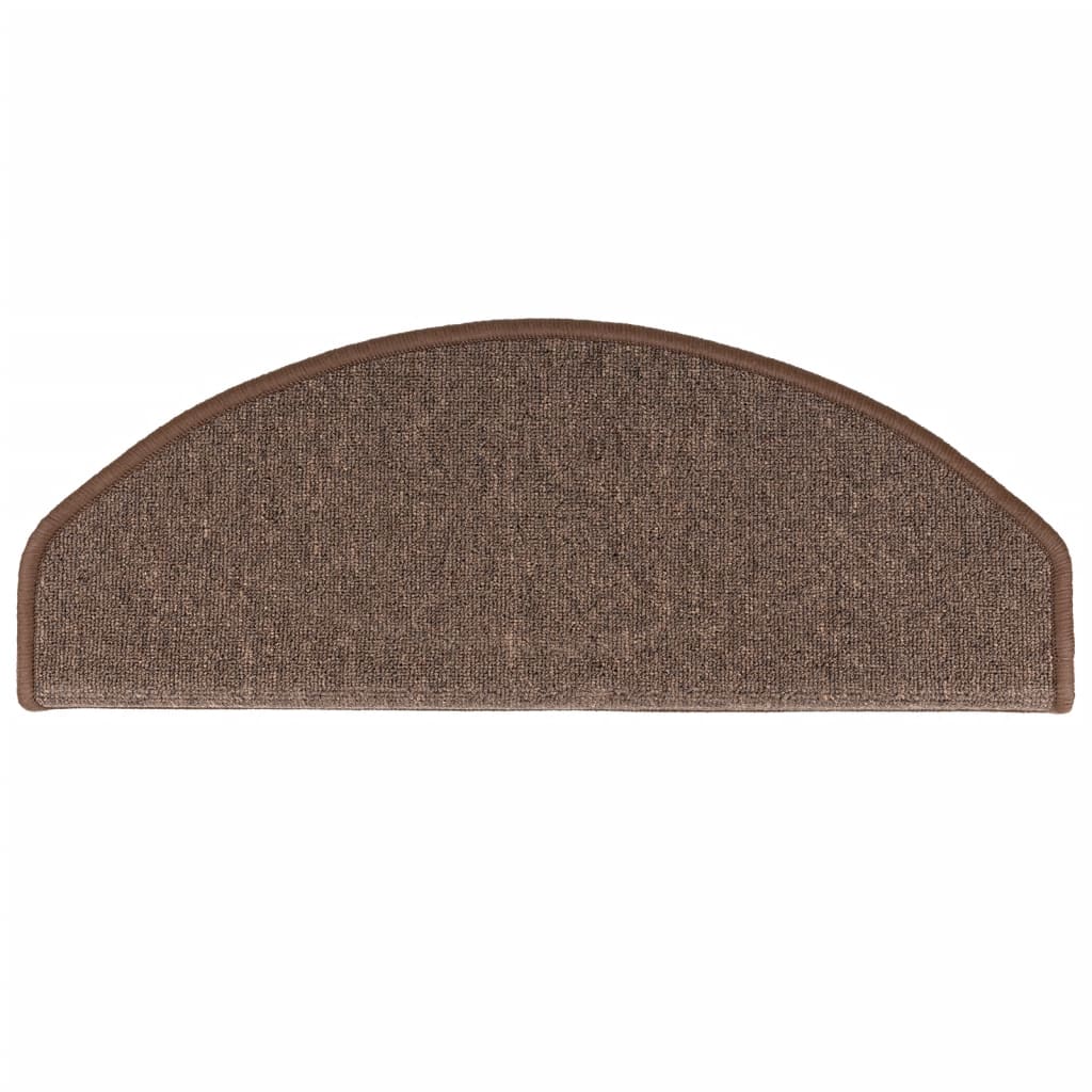 vidaXL Tapis d'escalier 15 pcs Marron café 65 x 24 x 4 cm