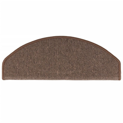 vidaXL Tapis d'escalier 15 pcs Marron café 65 x 24 x 4 cm