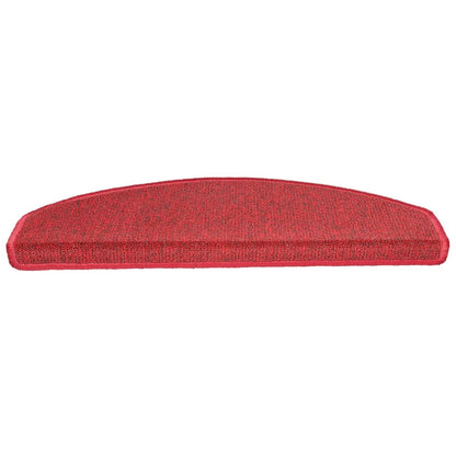 vidaXL Tapis d'escalier 15 pcs Rouge bordeaux 65 x 24 x 4 cm