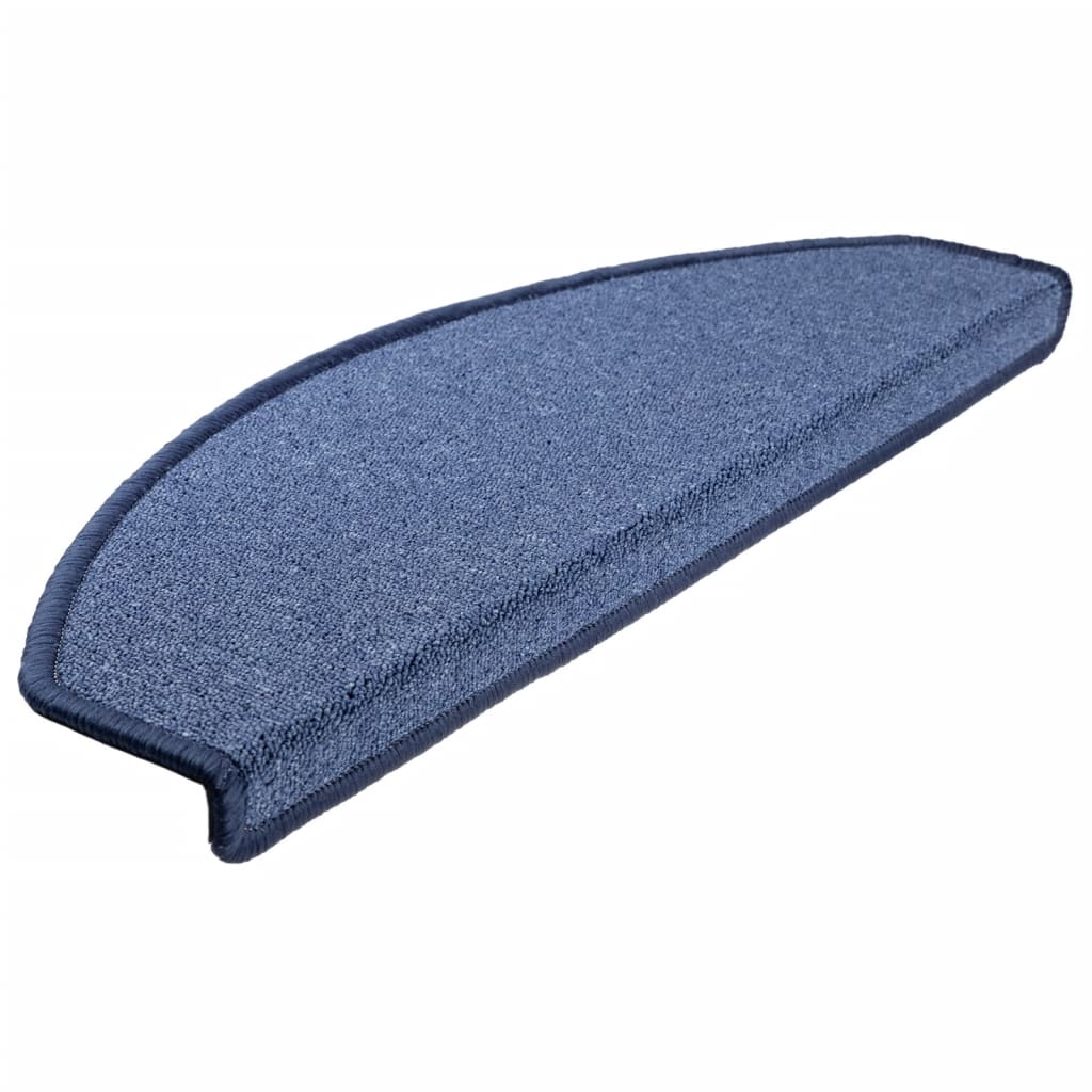 vidaXL Tapis d'escalier 15 pcs Bleu 65x24x4 cm