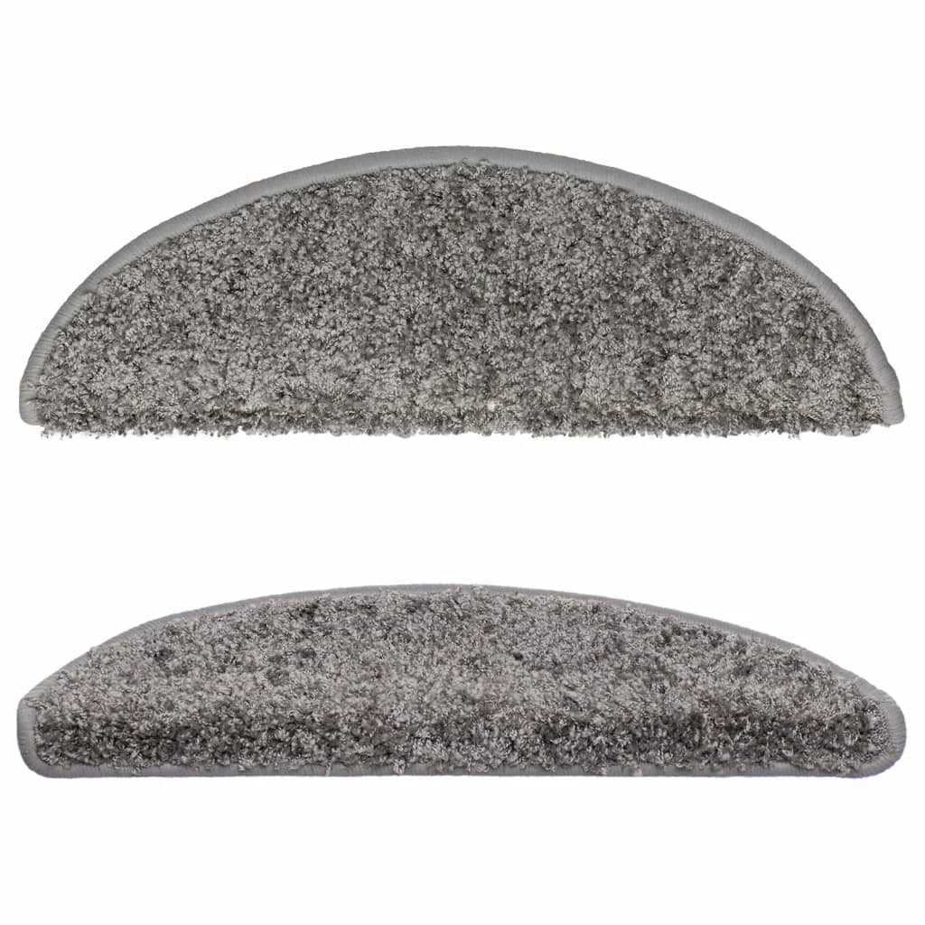 vidaXL Tapis d'escalier 15 pcs Gris 56x17x3 cm