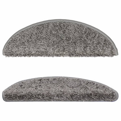 vidaXL Tapis d'escalier 15 pcs Gris 56x17x3 cm