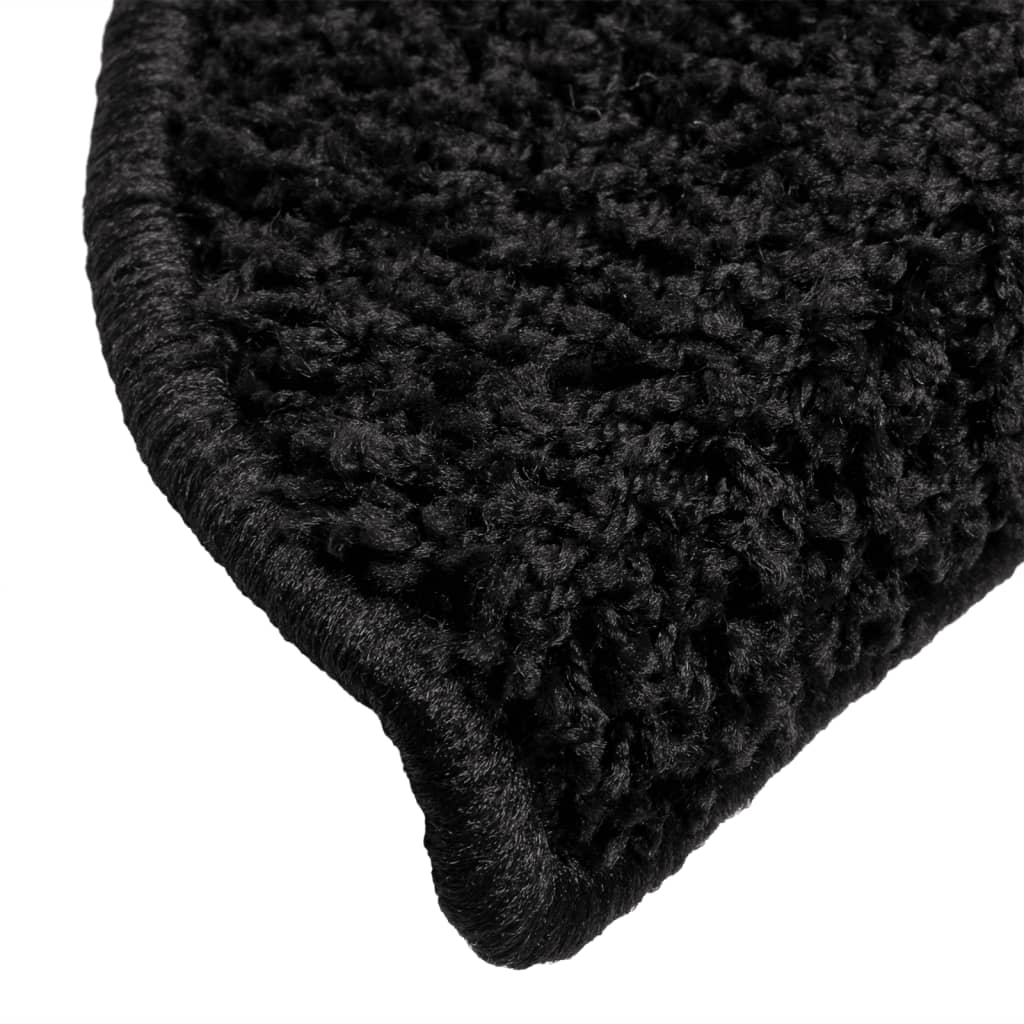 vidaXL Tapis d'escalier 15 pcs noir 56x17x3 cm