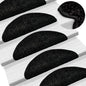 vidaXL Tapis d'escalier 15 pcs noir 56x17x3 cm