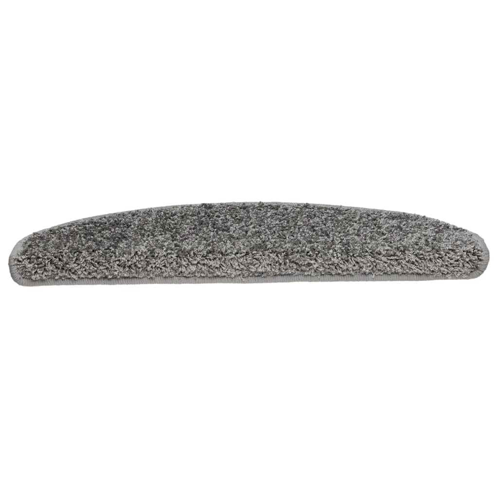 vidaXL Tapis d'escalier 15 pcs gris 65x21x4 cm