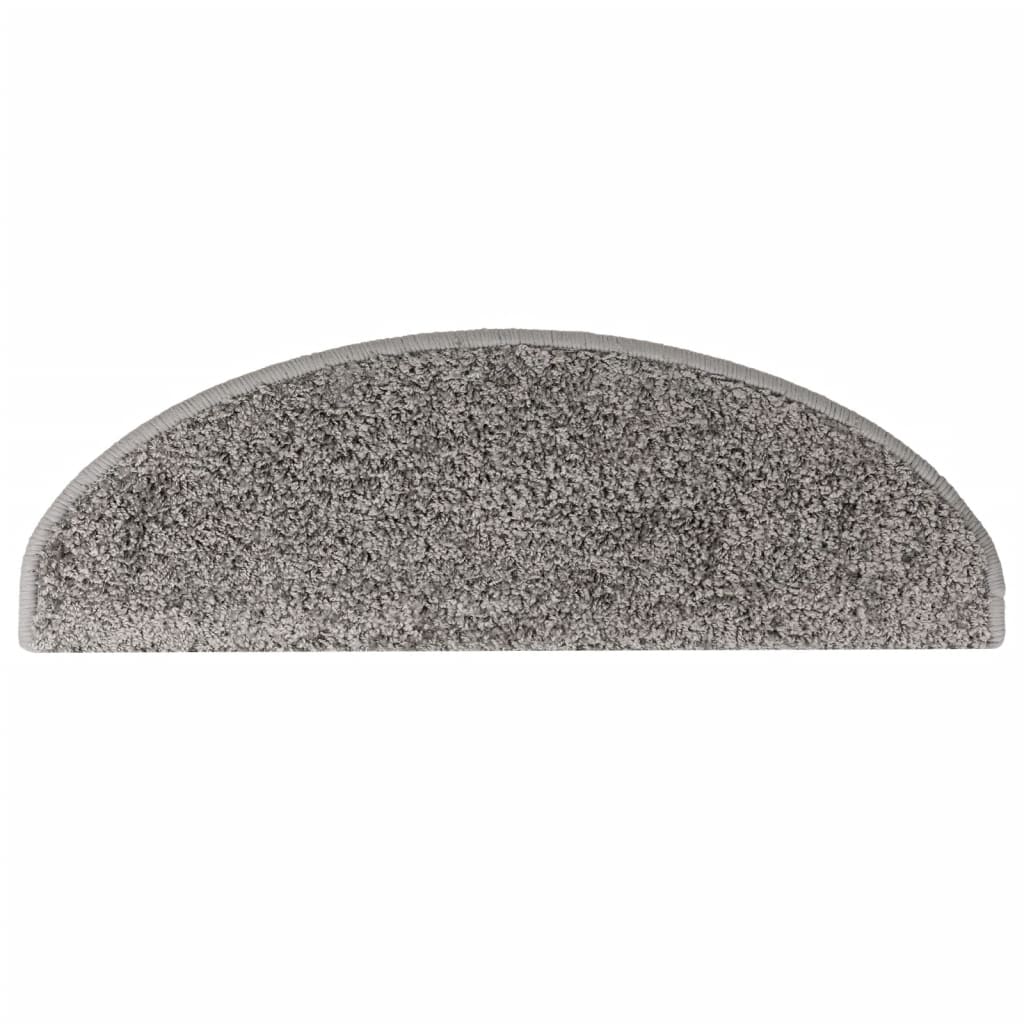 vidaXL Tapis d'escalier 15 pcs gris 65x21x4 cm