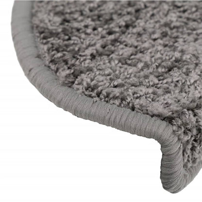 vidaXL Tapis d'escalier 15 pcs gris 65x21x4 cm