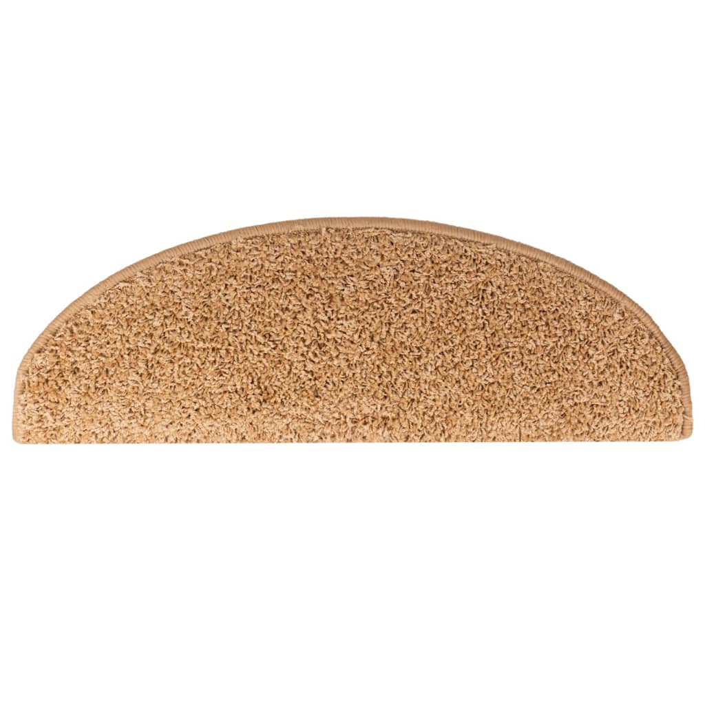 vidaXL Tapis d'escalier 15 pcs beige 65x21x4 cm