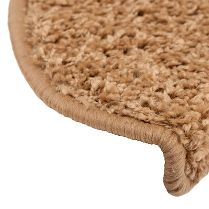 vidaXL Tapis d'escalier 15 pcs beige 65x21x4 cm