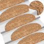 vidaXL Tapis d'escalier 15 pcs beige 65x21x4 cm
