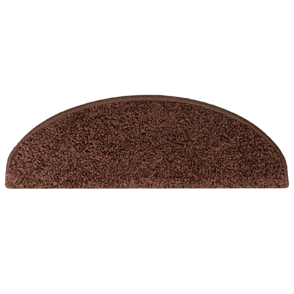 vidaXL Tapis d'escalier 15 pcs marron 65x21x4 cm