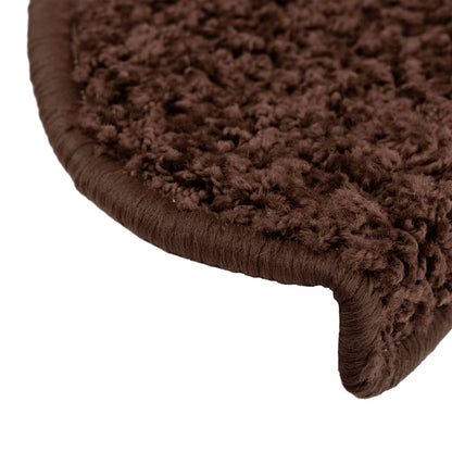 vidaXL Tapis d'escalier 15 pcs marron 65x21x4 cm