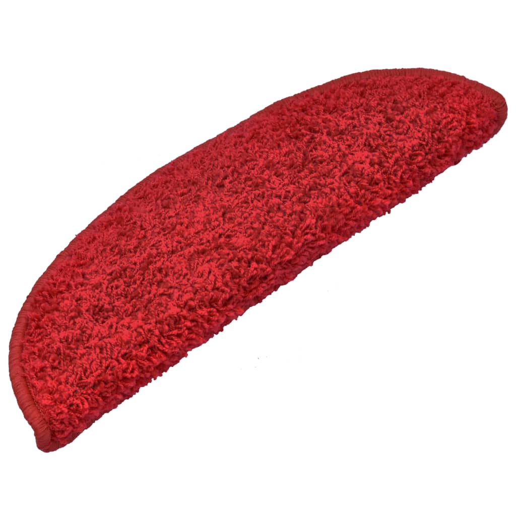 vidaXL Tapis d'escalier 15 pcs rouge 65x21x4 cm