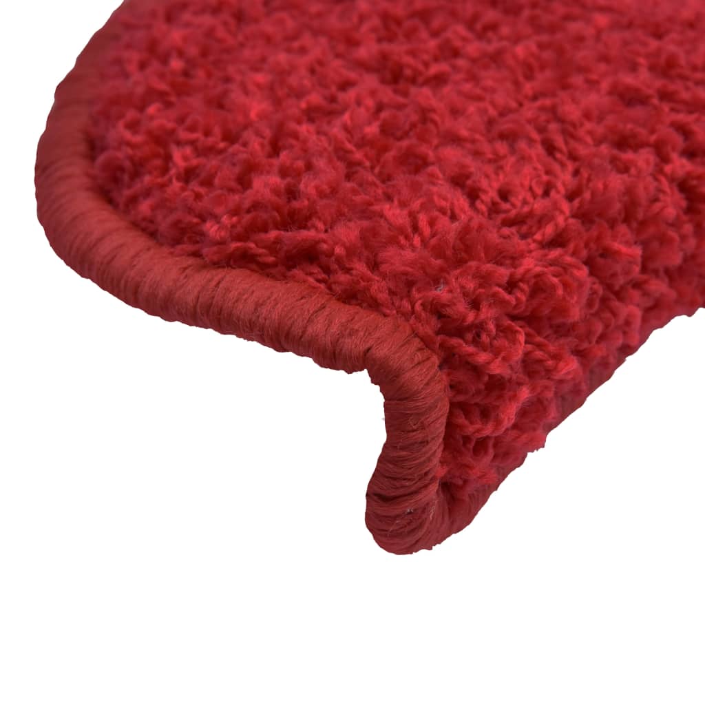 vidaXL Tapis d'escalier 15 pcs rouge 65x21x4 cm