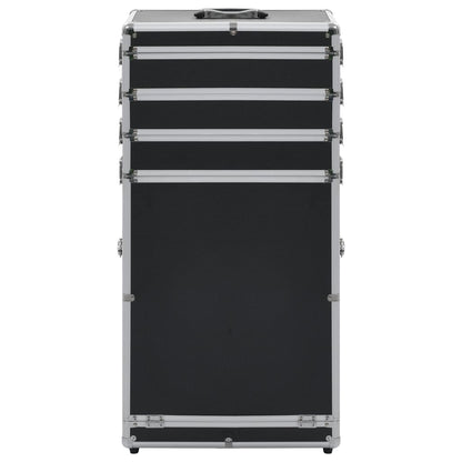 vidaXL Chariot de maquillage Aluminium Noir