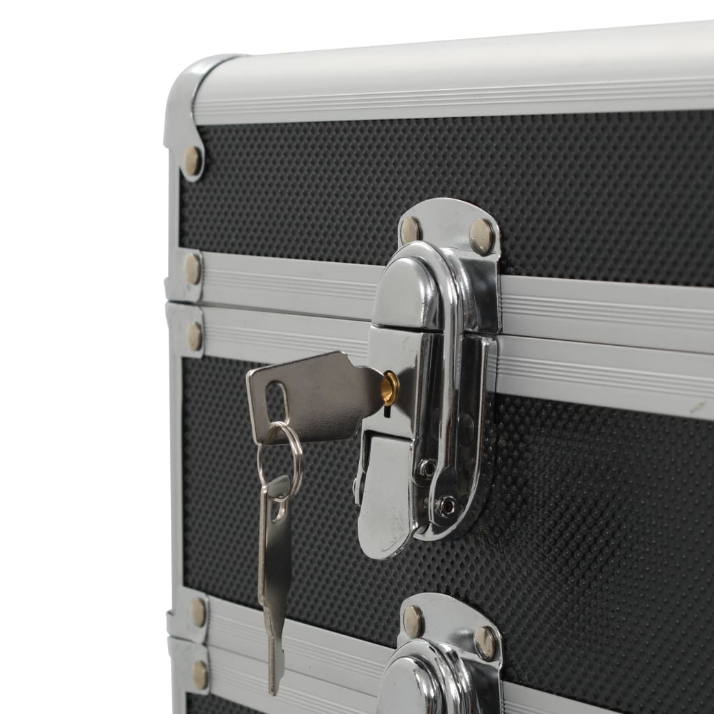 vidaXL Chariot de maquillage Aluminium Noir