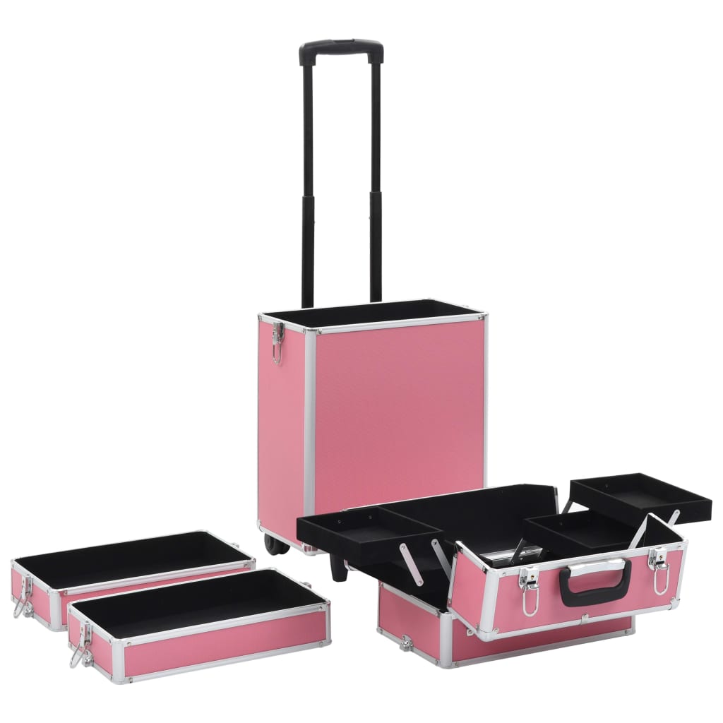 vidaXL Chariot de maquillage Aluminium Rose