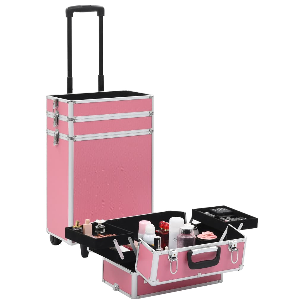 vidaXL Chariot de maquillage Aluminium Rose