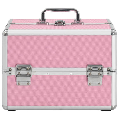 vidaXL Mallette à maquillage 22x30x21 cm Rose Aluminium
