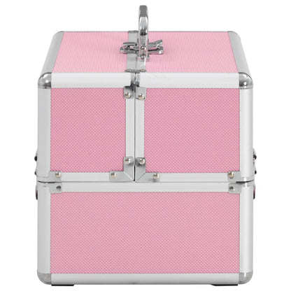 vidaXL Mallette à maquillage 22x30x21 cm Rose Aluminium