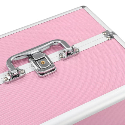 vidaXL Mallette à maquillage 22x30x21 cm Rose Aluminium