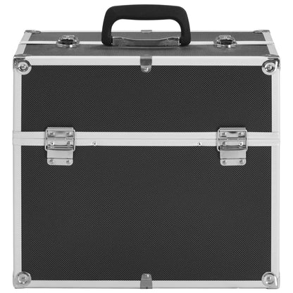 vidaXL Mallette à maquillage 37x24x35 cm Noir Aluminium