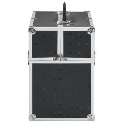 vidaXL Mallette à maquillage 37x24x35 cm Noir Aluminium