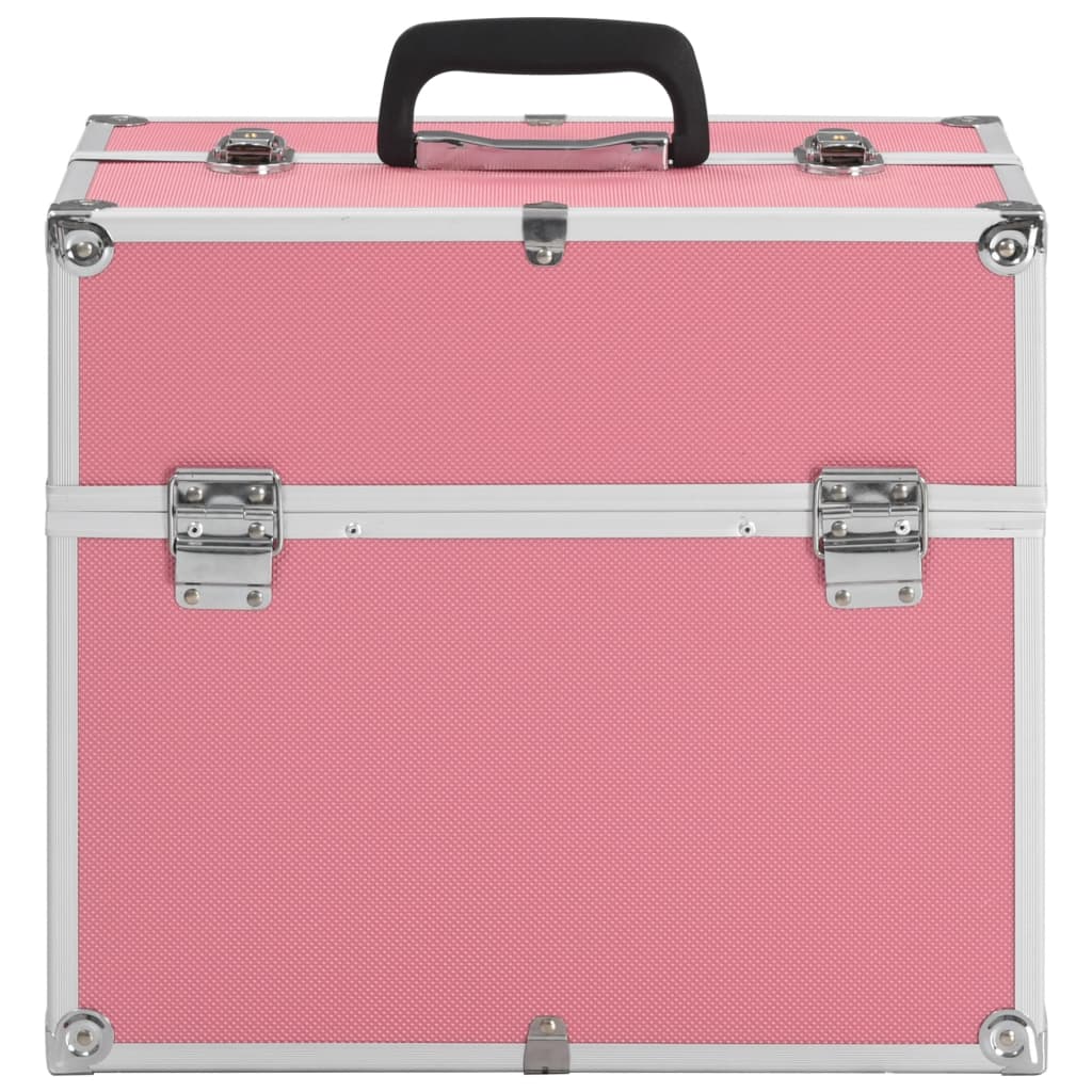 vidaXL Mallette à maquillage 37x24x35 cm Rose Aluminium