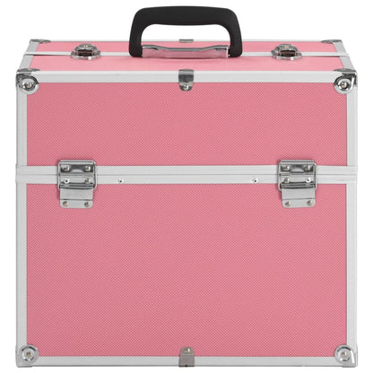 vidaXL Mallette à maquillage 37x24x35 cm Rose Aluminium