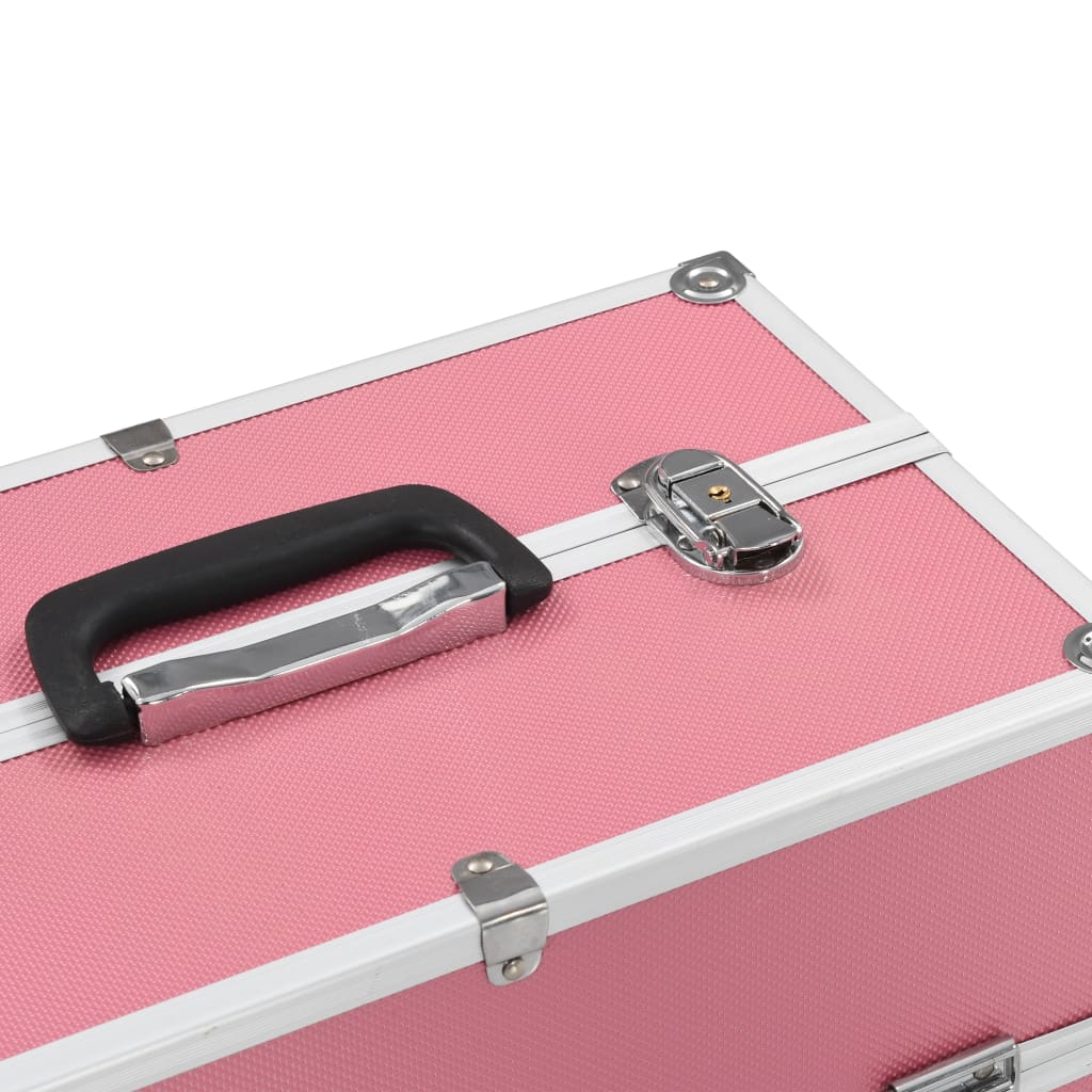 vidaXL Mallette à maquillage 37x24x35 cm Rose Aluminium