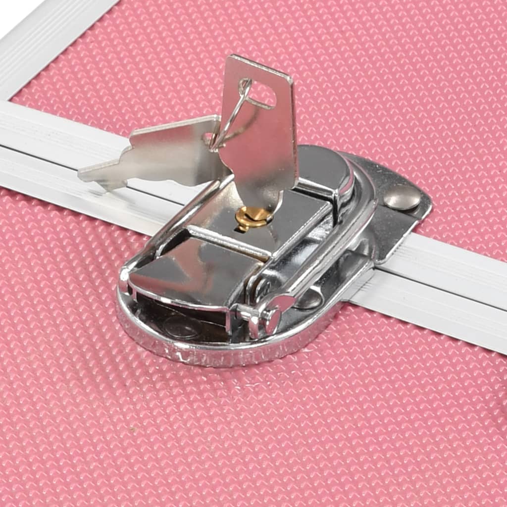 vidaXL Mallette à maquillage 37x24x35 cm Rose Aluminium