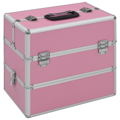 vidaXL Mallette à maquillage 37x24x35 cm Rose Aluminium