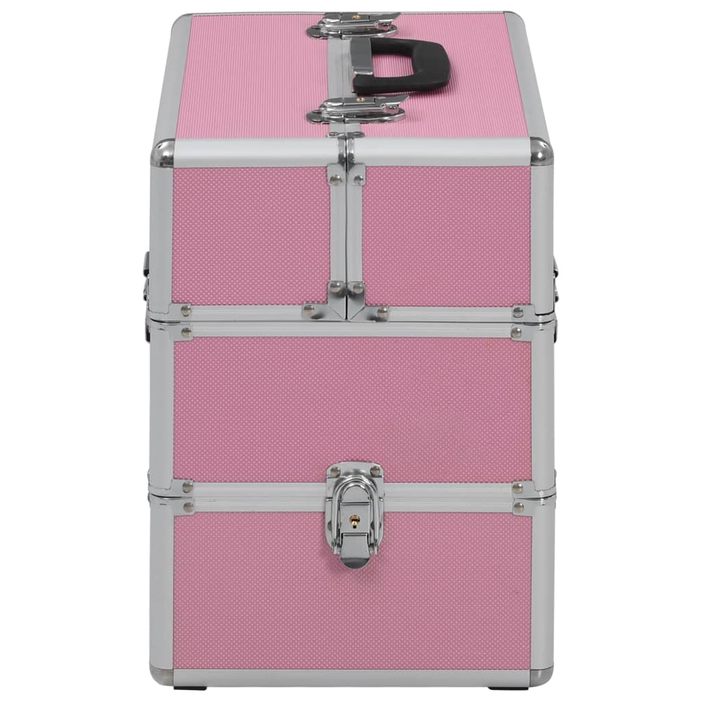 vidaXL Mallette à maquillage 37x24x35 cm Rose Aluminium