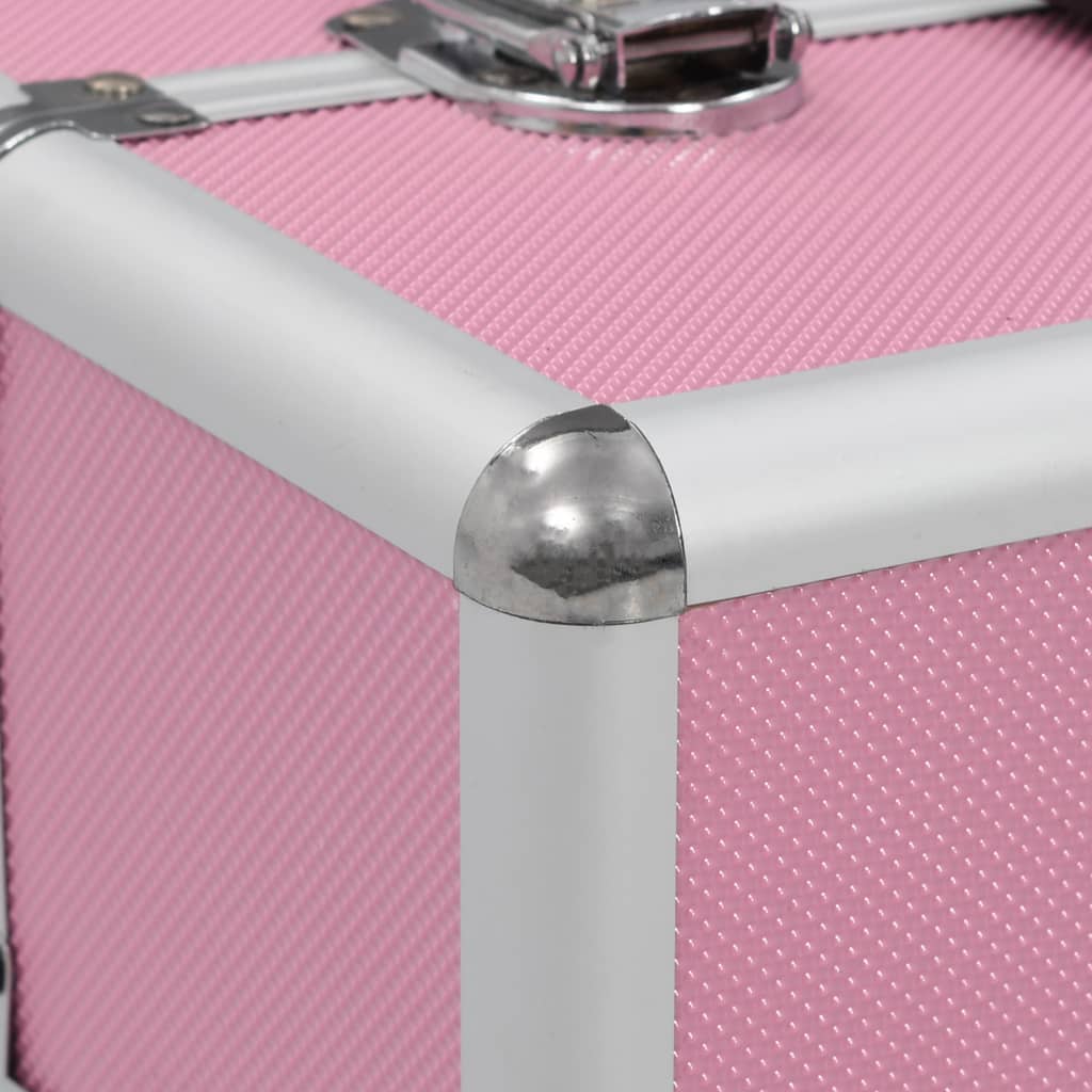 vidaXL Mallette à maquillage 37x24x35 cm Rose Aluminium