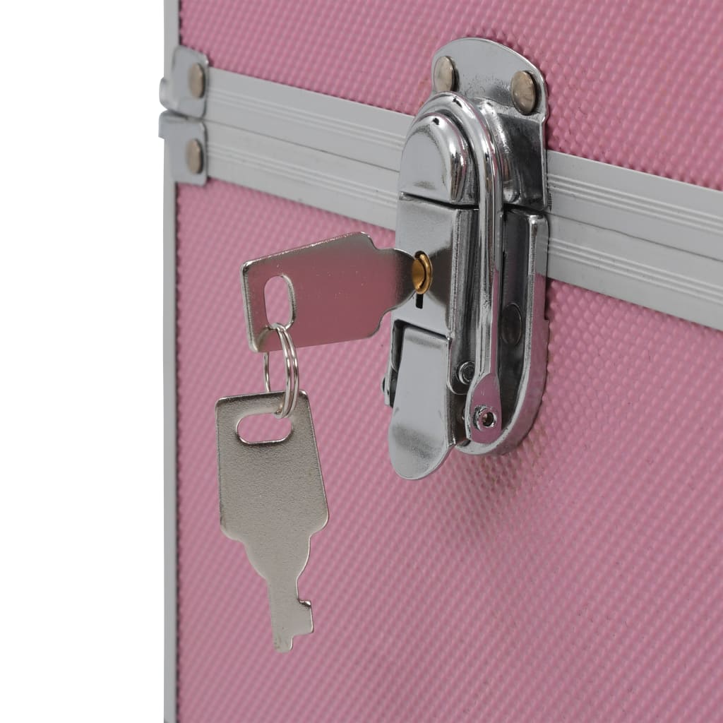 vidaXL Mallette à maquillage 37x24x35 cm Rose Aluminium