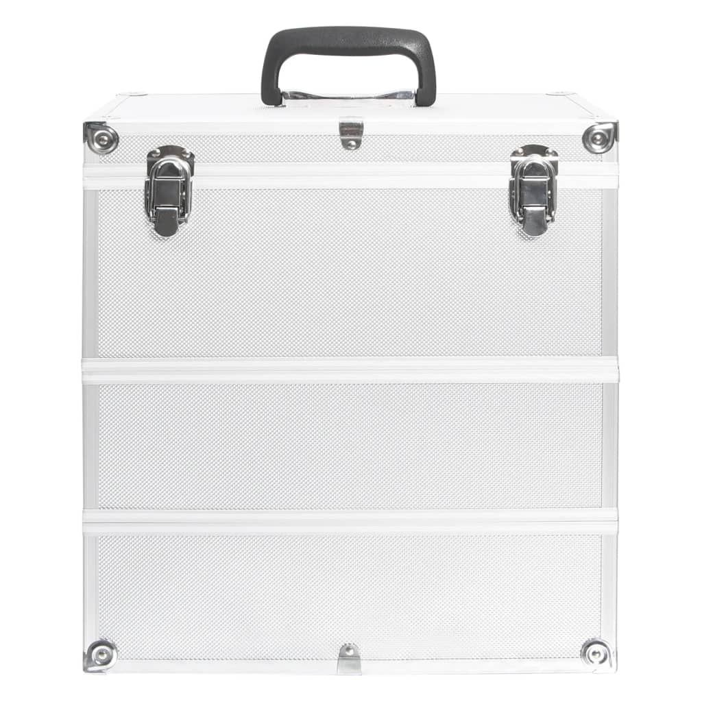 vidaXL Mallette à maquillage 37x24x40 cm Argenté Aluminium