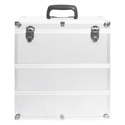 vidaXL Mallette à maquillage 37x24x40 cm Argenté Aluminium