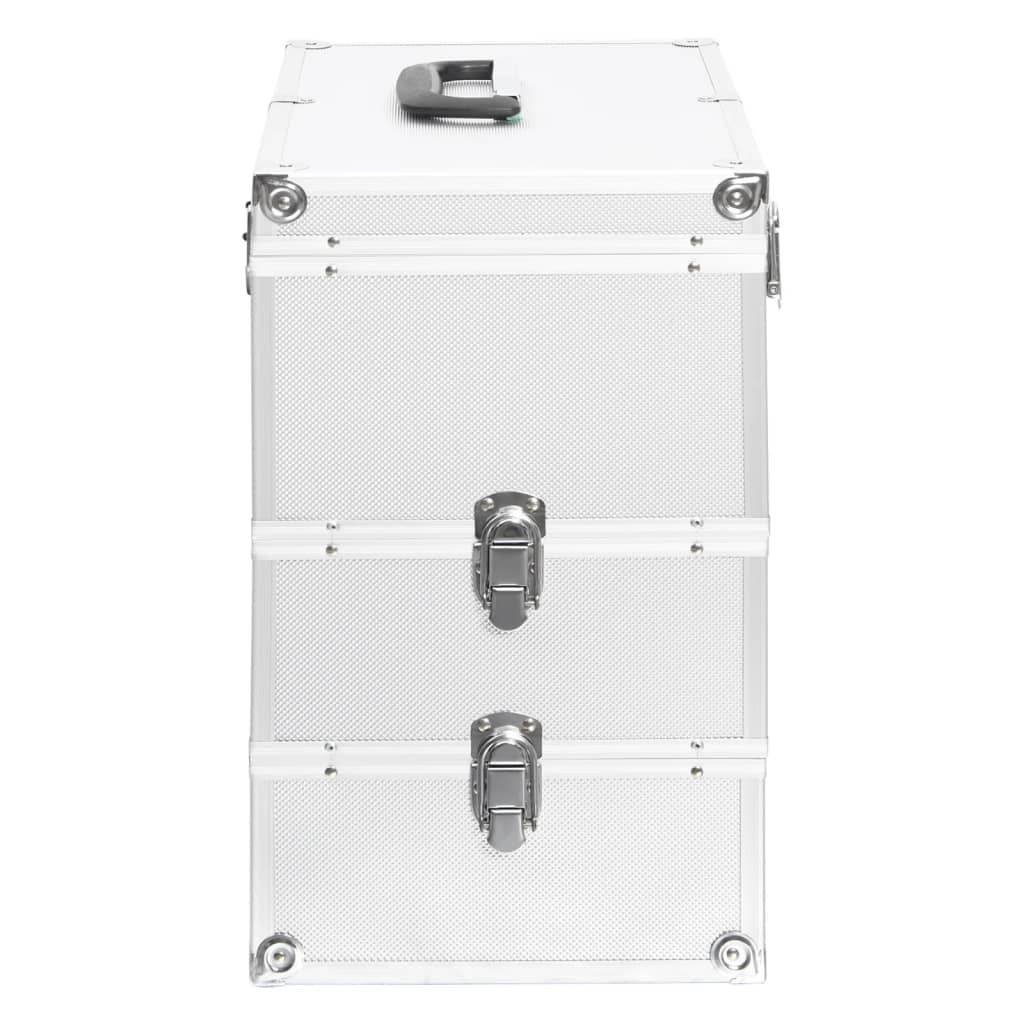 vidaXL Mallette à maquillage 37x24x40 cm Argenté Aluminium